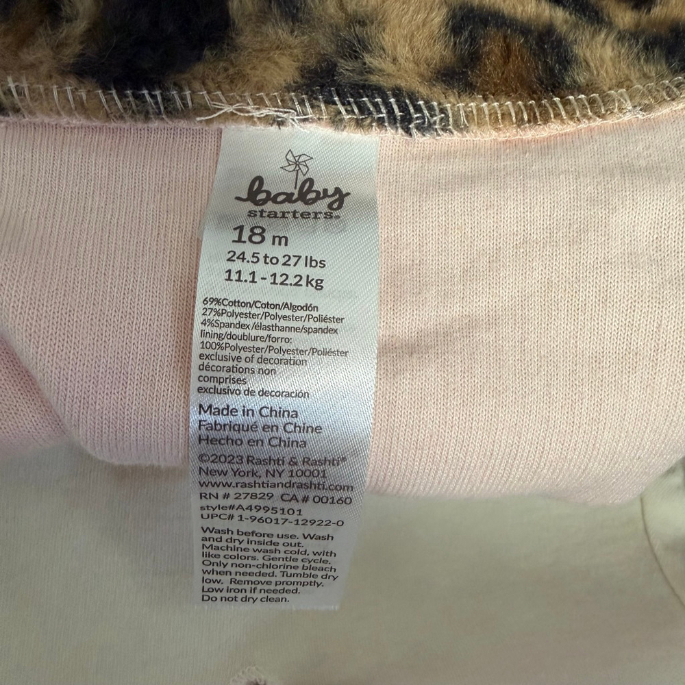 Baby Starters Girls Pink Corduroy Matching Set 18 Months leopard Headband - Picture 5 of 16